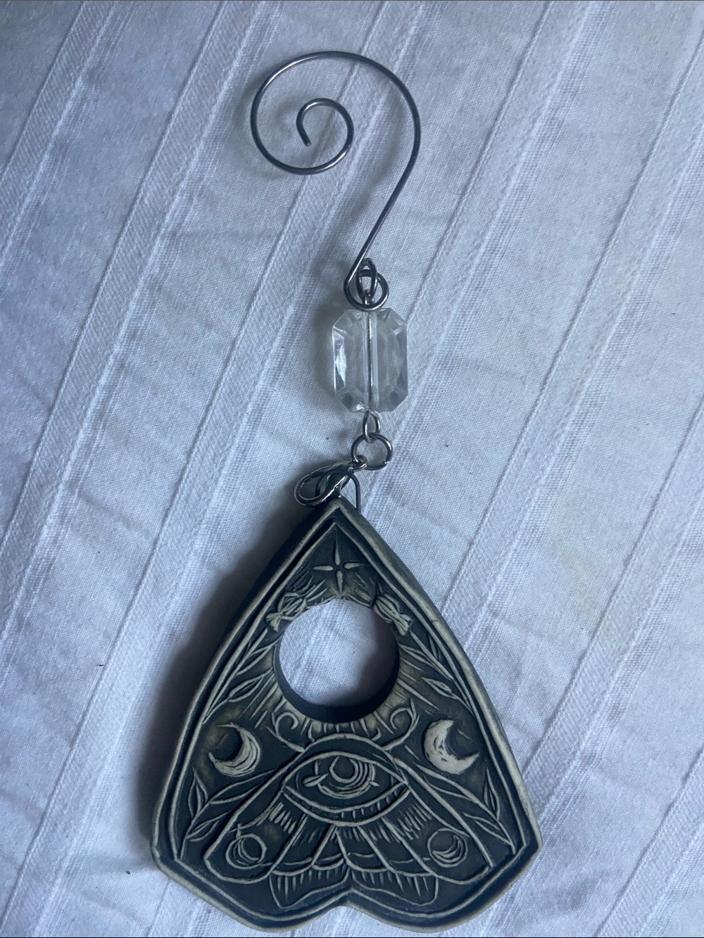 Mystical Eye Planchette Pendant with Crystal Accent